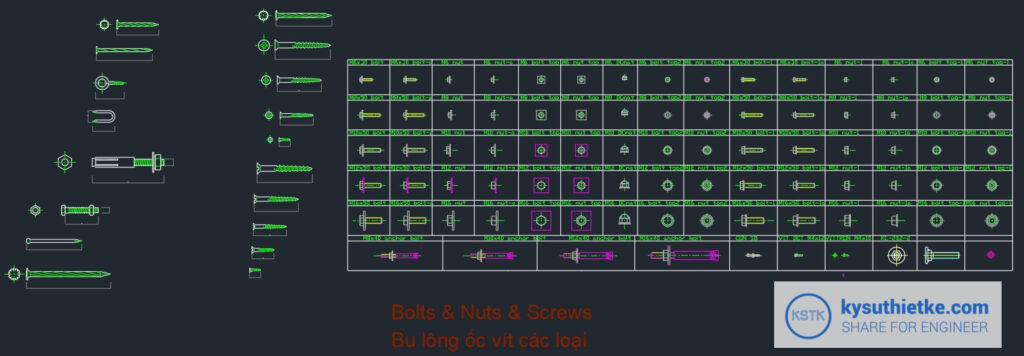 Thư viện Block - Bulong + Oc Vit + Tac Ke