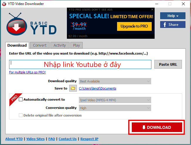 YTD Video Downloader Pro 7.1 - Tải video Youtube, Facebook nhanh nhất 4