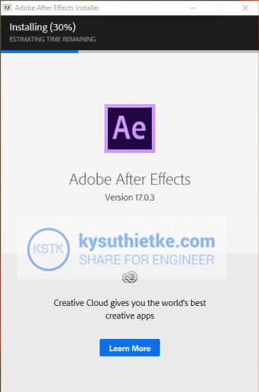 Cài đặt hoàn tất Adobe After Effects 2020