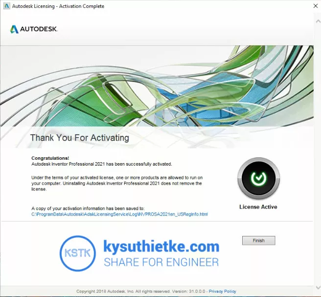 Download Autodesk Inventor 2021 Full Link Google Drive - Hướng dẫn cài đặt 13 Kích hoạt bản quyền Autodesk Inventor 2021 - Success