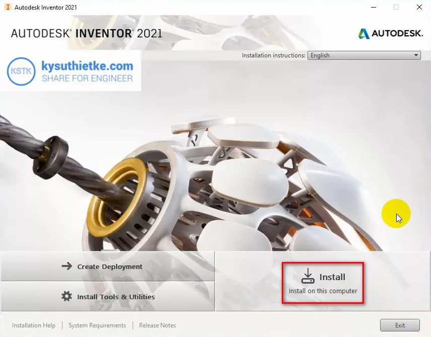 Download Autodesk Inventor 2021 Full Link Google Drive - Hướng dẫn cài đặt 3 Cài đặt Autodesk Inventor 2021 - Bắt đầu Install