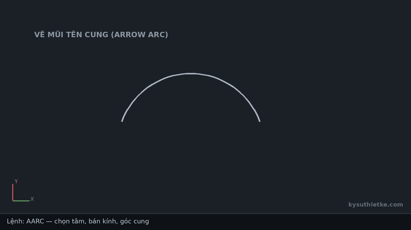 Lisp vẽ mũi tên cung trong AutoCAD – Arrow Arc 1 Hướng dẫn sử dụng Lisp vẽ mũi tên cung trong AutoCAD