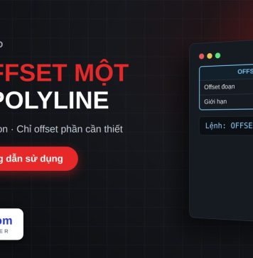 Lisp offset một đoạn của polyline trong AutoCAD – Offset Polyline Section Lisp offset một đoạn của polyline trong AutoCAD