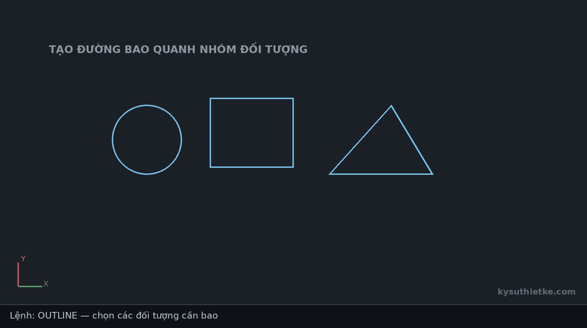 Lisp tạo đường bao quanh nhóm đối tượng trong AutoCAD – Outline Objects 1 Hướng dẫn sử dụng Lisp tạo đường bao quanh nhóm đối tượng trong AutoCAD