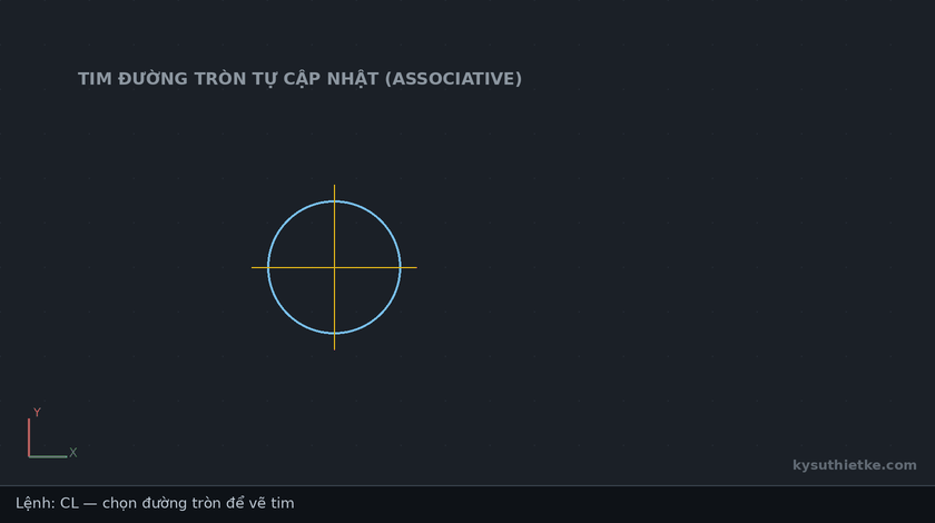 Lisp vẽ tim đường tròn tự cập nhật trong AutoCAD – Associative Centerlines 1 Hướng dẫn sử dụng Lisp vẽ tim đường tròn tự cập nhật trong AutoCAD