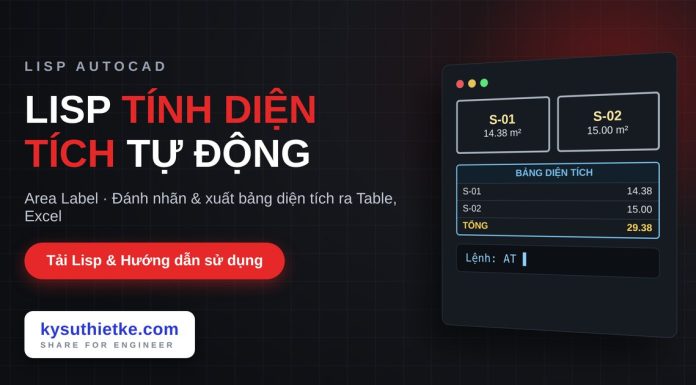 Lisp tính diện tích tự động trong AutoCAD – Area Label Lisp tính diện tích tự động trong AutoCAD Area Label
