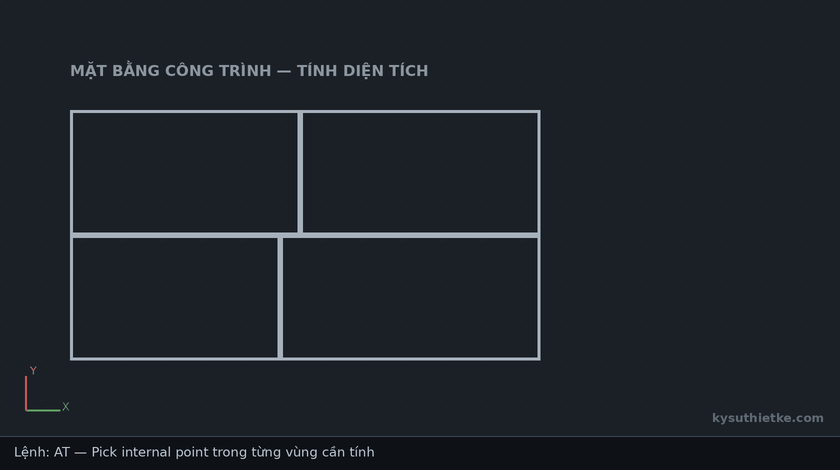 Lisp tính diện tích tự động trong AutoCAD – Area Label 1 Hướng dẫn sử dụng lisp tính diện tích tự động trong AutoCAD Area Label