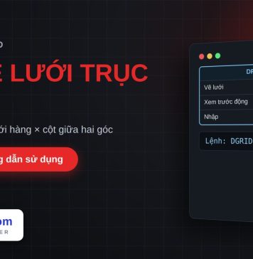 Lisp vẽ lưới trục nhanh trong AutoCAD – Draw Grid Lisp vẽ lưới trục nhanh trong AutoCAD