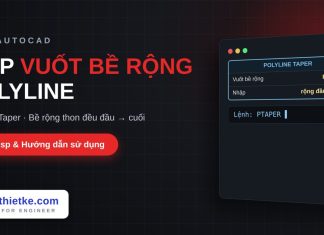 Lisp vuốt bề rộng polyline trong AutoCAD – Polyline Taper Lisp vuốt bề rộng polyline trong AutoCAD