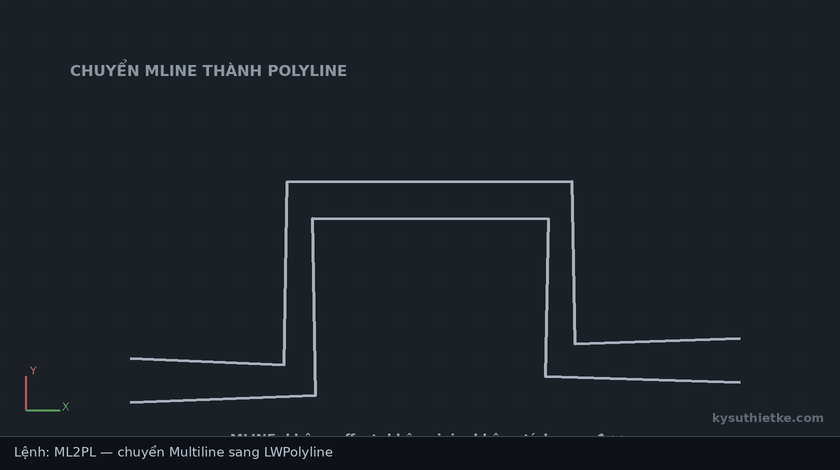 Lisp chuyển Mline thành Polyline trong AutoCAD – Multilines to Polylines 1 Hướng dẫn sử dụng Lisp chuyển Mline thành Polyline trong AutoCAD