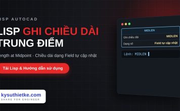 Lisp ghi chiều dài tại trung điểm trong AutoCAD – Length at Midpoint Lisp ghi chiều dài tại trung điểm trong AutoCAD