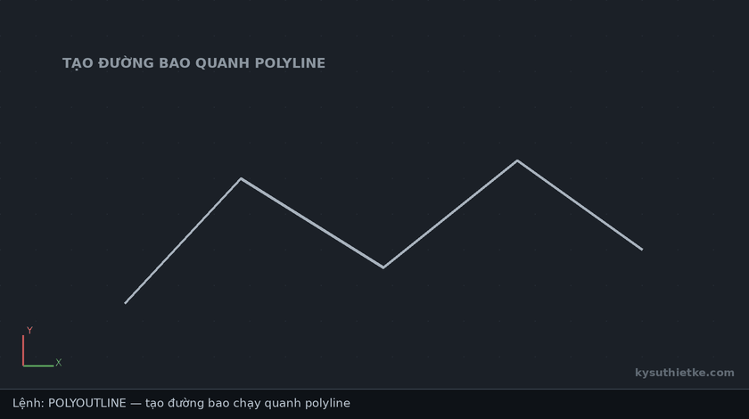 Lisp tạo đường bao quanh polyline trong AutoCAD – Polyline Outline 1 Hướng dẫn sử dụng Lisp tạo đường bao quanh polyline trong AutoCAD