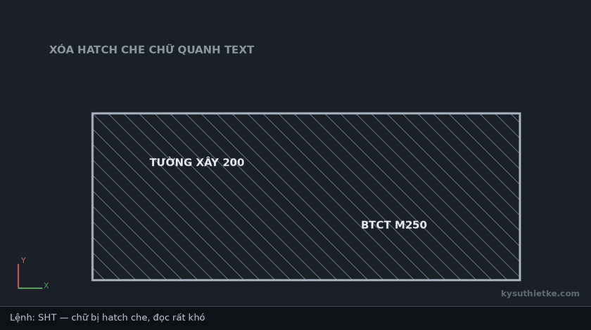 Lisp khoét hatch quanh text trong AutoCAD – Show Hatch Text 1 Hướng dẫn sử dụng Lisp khoét hatch quanh text trong AutoCAD