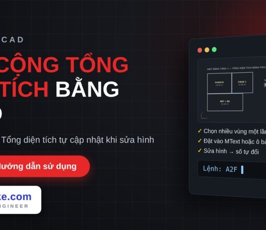 Lisp cộng tổng diện tích bằng Field trong AutoCAD – Areas to Field lisp cộng tổng diện tích bằng Field trong AutoCAD