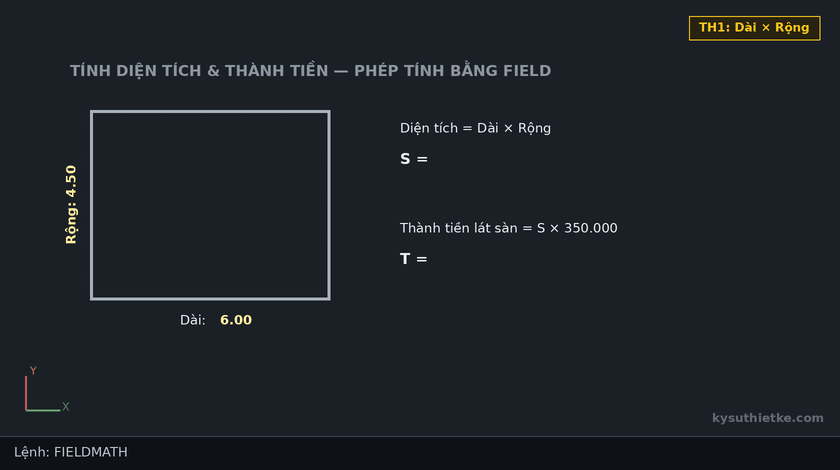 Lisp tính toán cộng trừ nhân chia bằng Field trong AutoCAD – Field Arithmetic 1 Hướng dẫn sử dụng Lisp tính toán cộng trừ nhân chia bằng Field trong AutoCAD