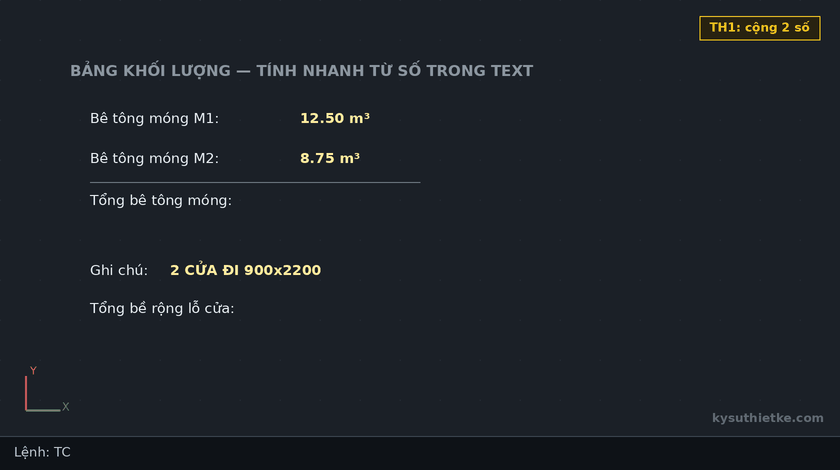 Lisp cộng trừ nhân chia số ghi trên text trong AutoCAD – Text Calculator 1 Hướng dẫn sử dụng Lisp cộng trừ nhân chia số ghi trên text trong AutoCAD